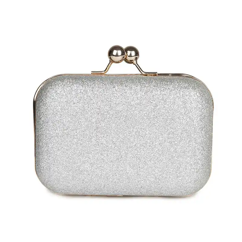 Luxy Moon Lemon Silver Pure Leather Clutch Front View