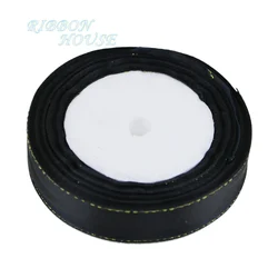 Luxurious 20mm White Satin Ribbon with Gold Edge - 25 Yards of High - Quality Gift Packaging Ribbon (Wholesale) - 20mm (Black)