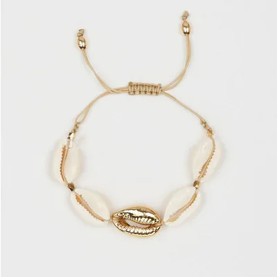 Европейское и американское популярное ожерелье с раковинами набор золотого сплава натуральный корпус ручной узел ожерелье Фенечка - Окраска металла: Bracelet in A suit