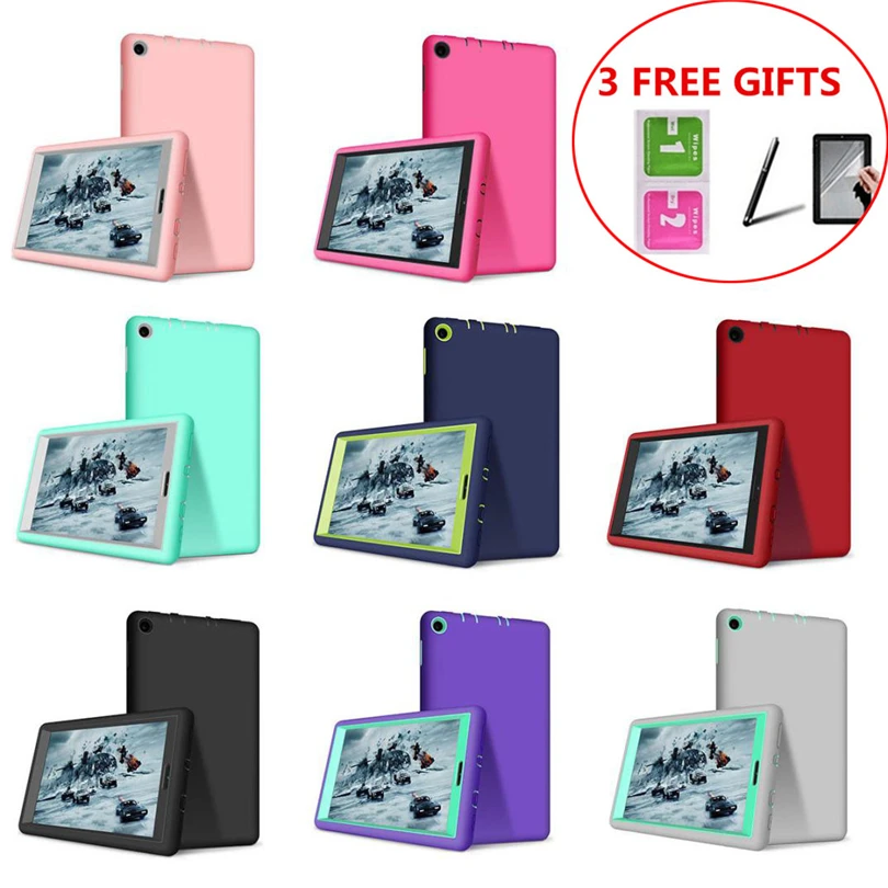 

8Inch Shockproof Hybrid Case Cover For Amazon Kindle Fire HD 8 Tablet Case 2017+ Touch Screen Pen +Film A30