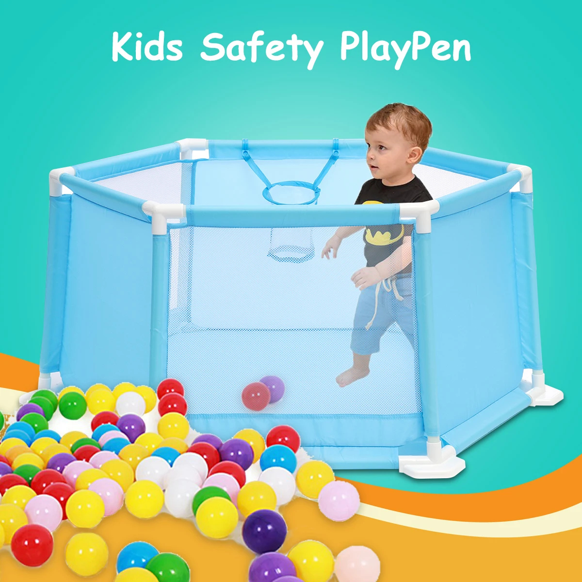 110CM Baby Playpen Portable Plastic Kids Safety Play Center Yard Home Indoor Outdoor Pen Fence For Child Play Tent Ball Pool