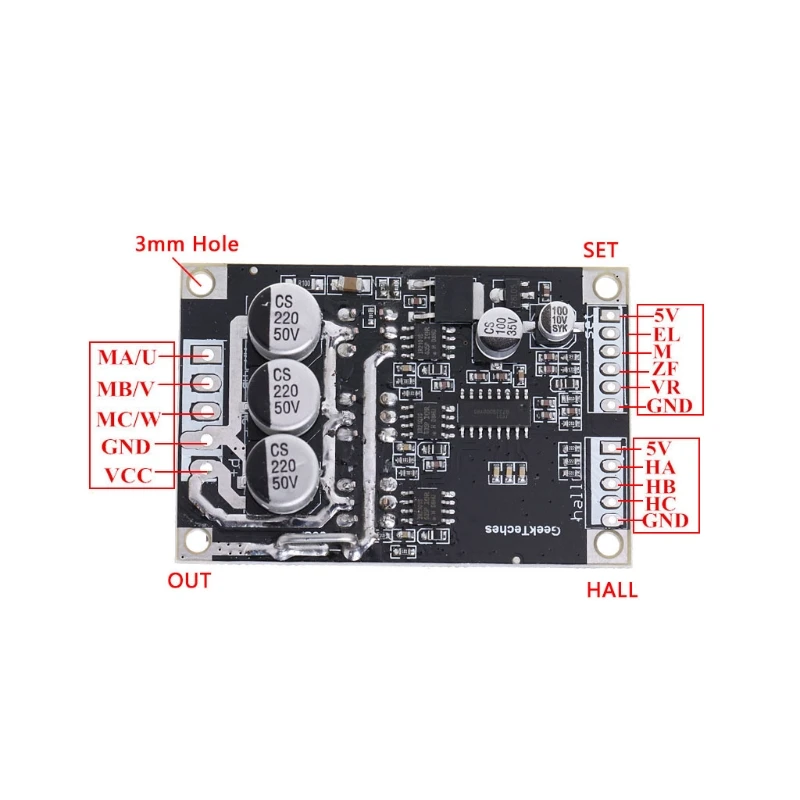 15A 500 Вт DC12V-36V Бесщеточный Регулятор скорости двигателя BLDC плата драйвера с Холлом