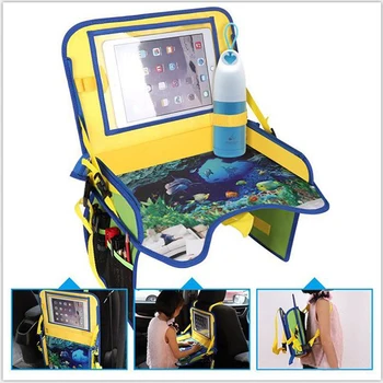

2019 Newest Waterproof Table Car Seat Tray Environmentally Friendly Table Kids Travel Tray with Holder Mesh Storage Stand Desk