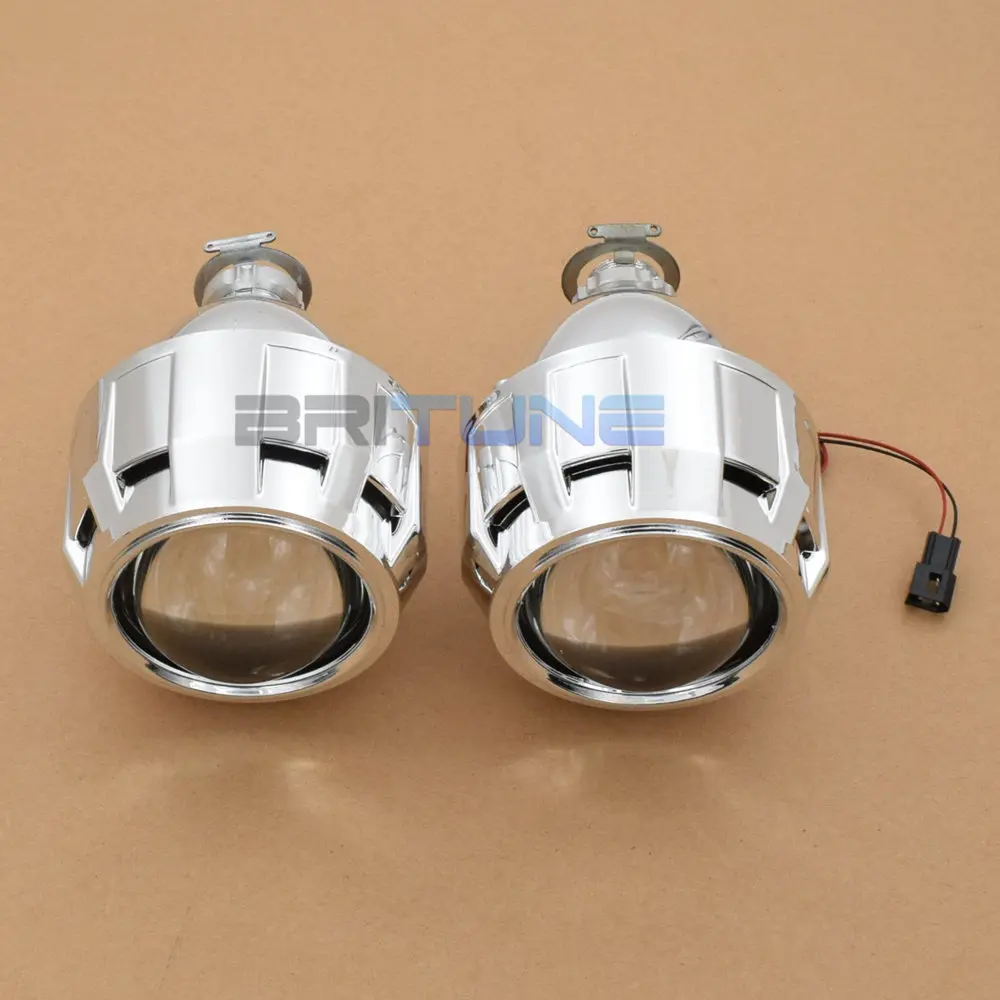 H7 H4 Автомобильные фары линзы Биксеноновые линзы проектор 2,5 Mini 8,0 WST для 9005 9006 аксессуары DIY тюнинг стиль использования H1 HID лампы - Цвет: With Silver Shrouds