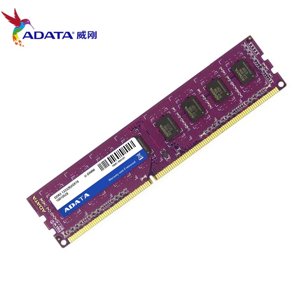 AData 4 GB 2 шт. X2GB DDR3 PC3-10600 1333 МГц для настольных ПК dimm память ram 240 шпильки