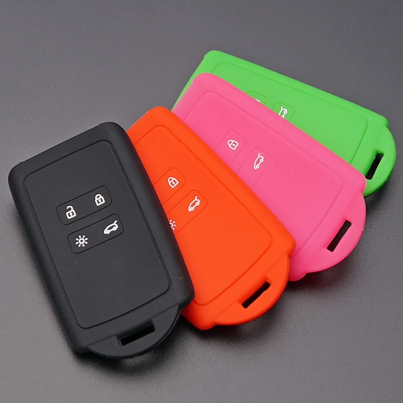 

Silicone key fob cover case holder for Renault TALISMAN CAPTUR Espace Clio Megane Koleos scenic 4 2016 2017 card remote keyless