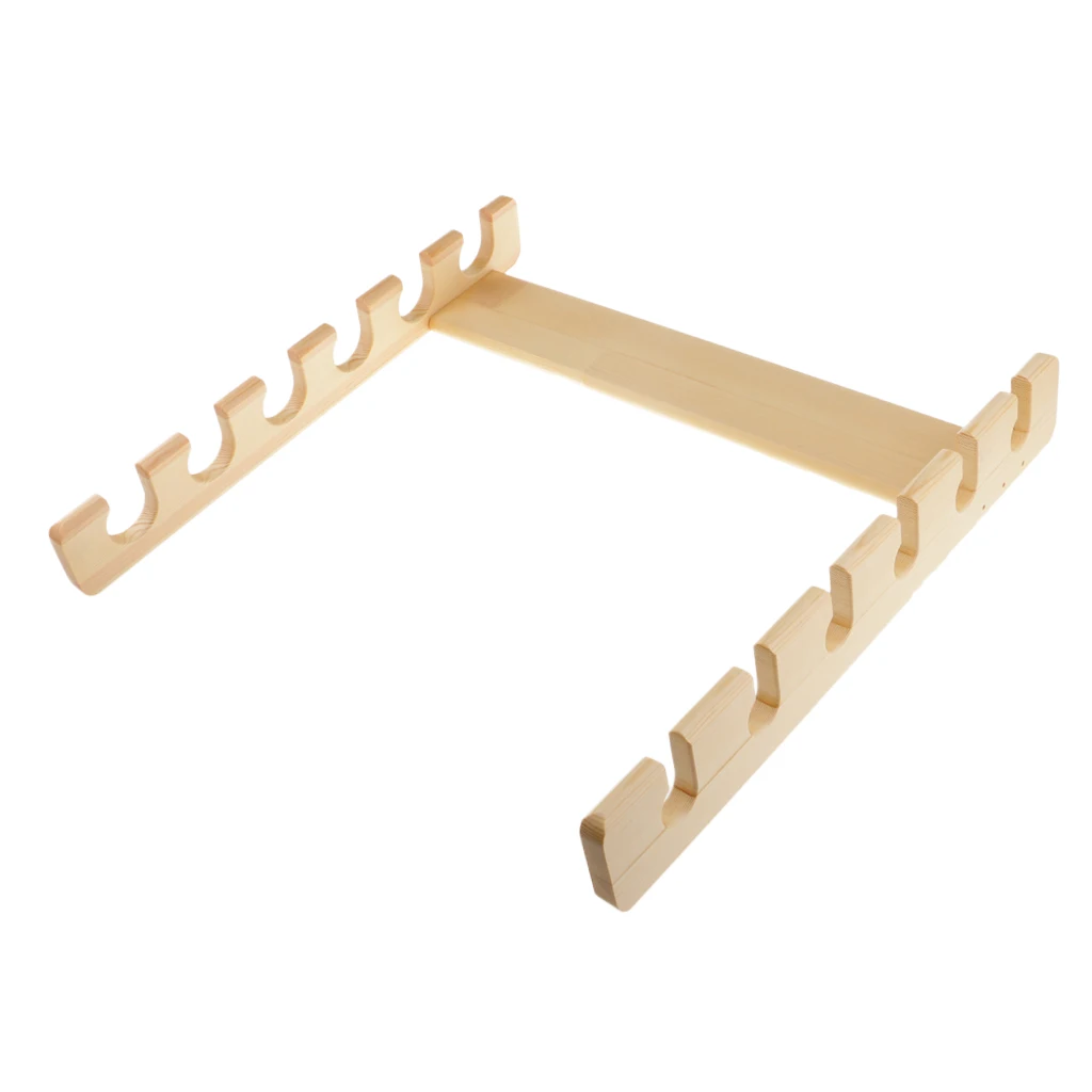 Wood Fishing Rod Wall Rack Fishing Rod Holder - Holds Up to 6 Rods for All Types of Fishing Rods and Combos