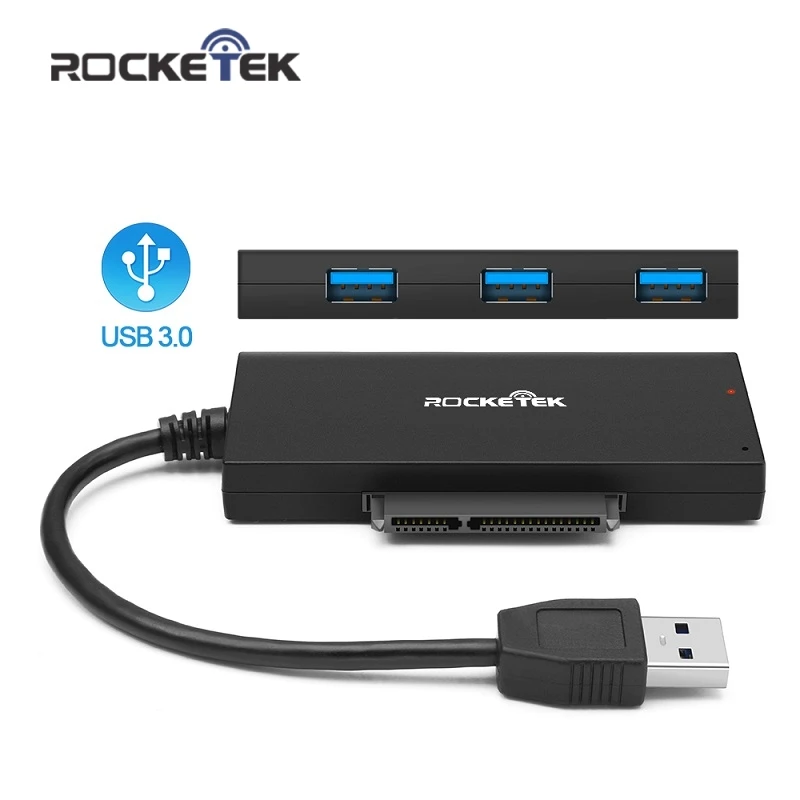 Kaufen Rocketek multi usb 3.0 hub port 2,5 SATA adapter splitter Power Festplatte SSD HDD Zu SATA 22 Pin pc computer laptop zubehör