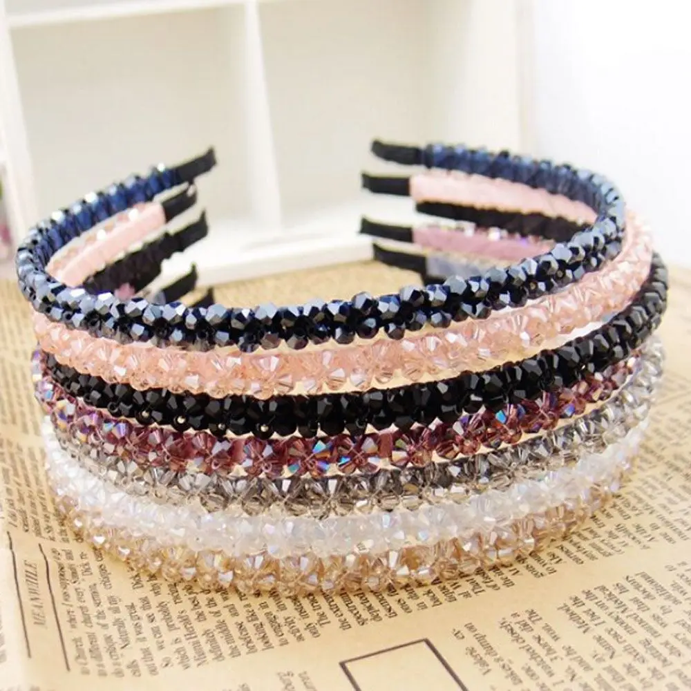 

1PC Summer Fashion Head Metal Crystal Headband Hairband Headwear Hair Band Styling Accessories Jewelry for Women Girl Lady