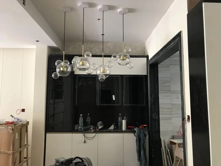 LukLoy лампа с пузырьками, стеклянный подвесной светильник для столовой, подвесной светильник с пузырьками для кухни, отеля, подвесной светильник со стеклянным шаром