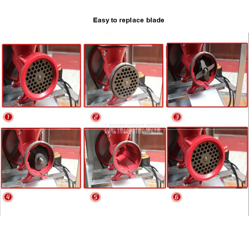 2.2KW 1400r/мин Heavy Duty Коммерческая Автоматическая электрическая мясорубка машина мясорубка перец курица Скелет измельчитель костей 220V