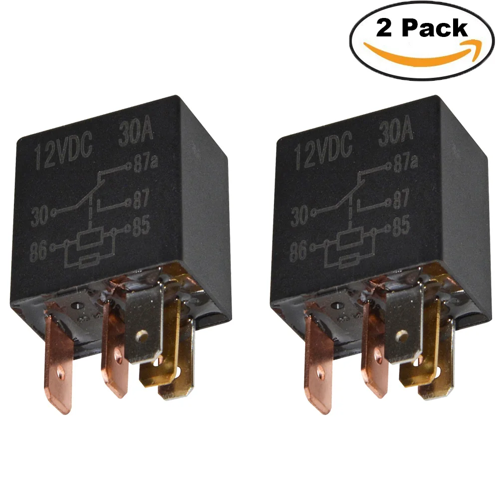 2pcs Universial Electronic Car Realys 12V 24V 30A 5Pin Motor Flasher