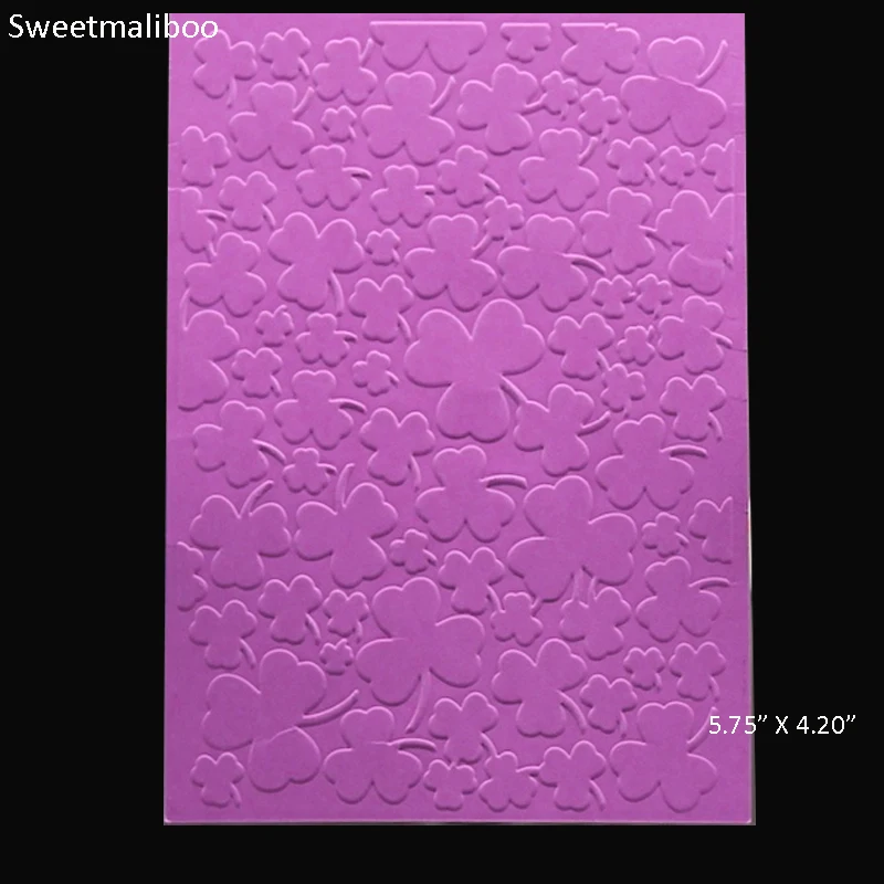 EF-0066 lucky four leaf clover embossing