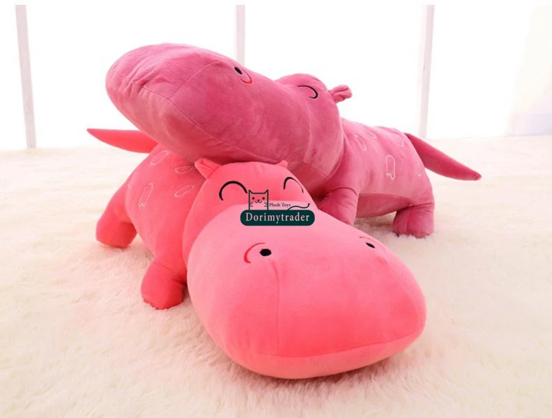 Dorimytrader Hot Biggest 180cm Cute Soft Animal Hippo Plush Toy 71'' Huge Stuffed Cartoon Hippos Pillow Doll Baby Present DY61502 (21)