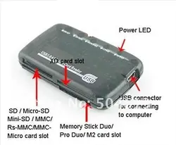 Dropship Новый USB 2,0 все в одном устройство чтения карт памяти SD CF MMC MS