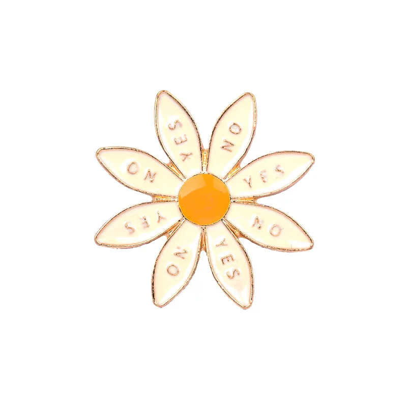 14 стиль очарование Роза эмалированная брошь-кнопка цветок вишня цветы броши ромашки для женщин куртки значок аксессуары ювелирные изделия для пар - Окраска металла: daisy