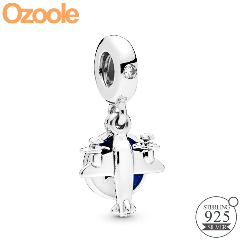 

2019 Summer Authentic 925 Sterling Silver Propeller Plane Pendant Charm Bead Fit Europe Original Pandora Bracelets Women Jewelry
