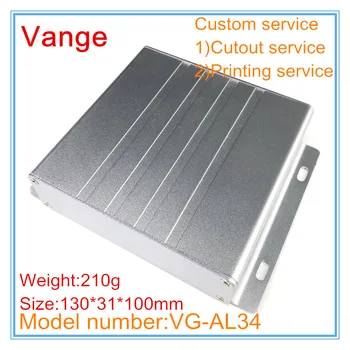 

2pcs/lot sand blasting wall-mounted aluminum enclosure 6063-T5 aluminum junction box 130*31*100mm for amplifier equipment