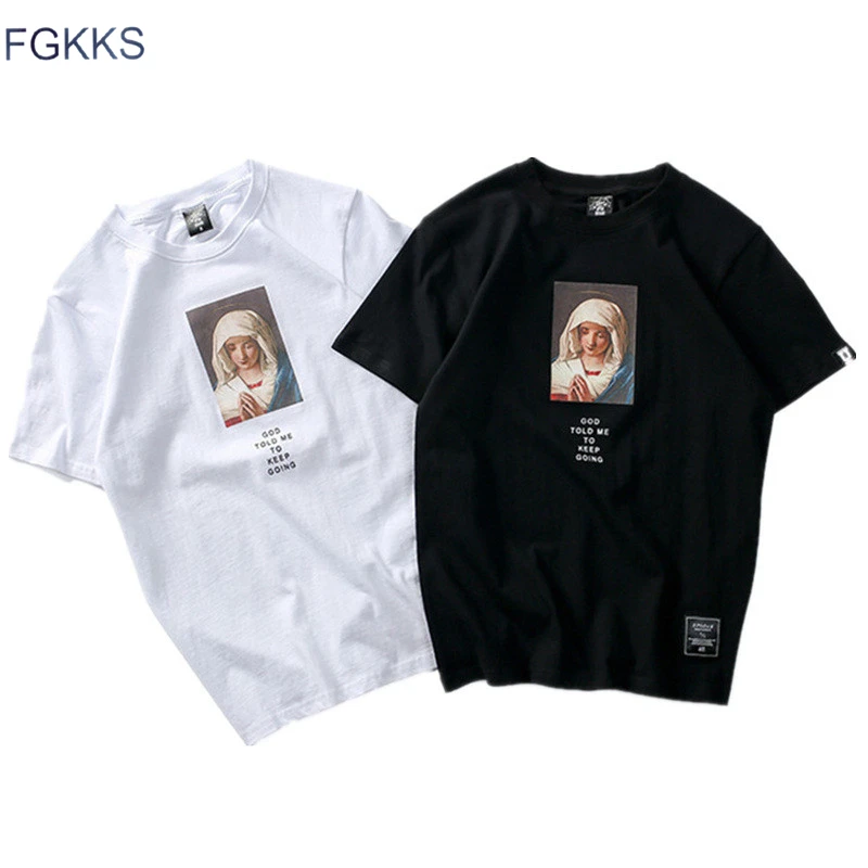 

FGKKS 2019 Summer New Men T-Shirt Fashion Brand Men's O-Neck Hip Hop T Shirt Men's Short Sleeve Streetwear T-Shirts Tops