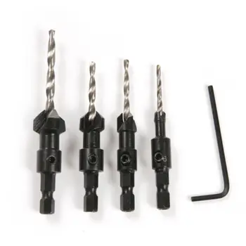 

5pcs HSS Countersink Drill Bit Set Quick Change 1/4 Hex Shank Woodworking Counterbores Drill Wood Hole Cutter #6 #10 #13 #16