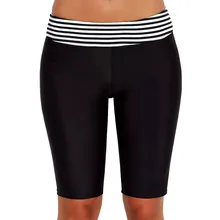 Повседневное Для женщин спортивные солнцезащитные Высокая Талия зауженный низ пляжные Капри Одноцветный Бикини Дно по колено пляж морской плавательный Мужские Шорты для купания N20