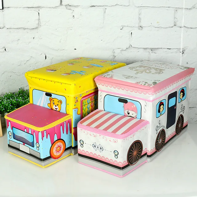 Multi Function Folding Storage Box Car Styling Stool Kids Multi Function Folding Storage Box Car Styling Stool Kids Cartoon Toys