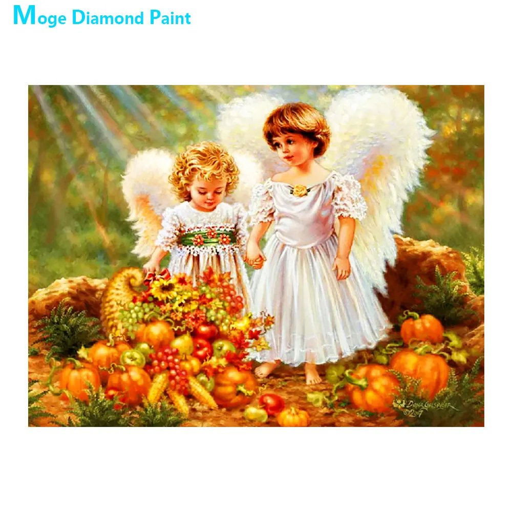 

Cherub children portrait Diamond Painting Full Round Religion New DIY Sticking Drill Cross Embroidery 5D simple Home Decoration