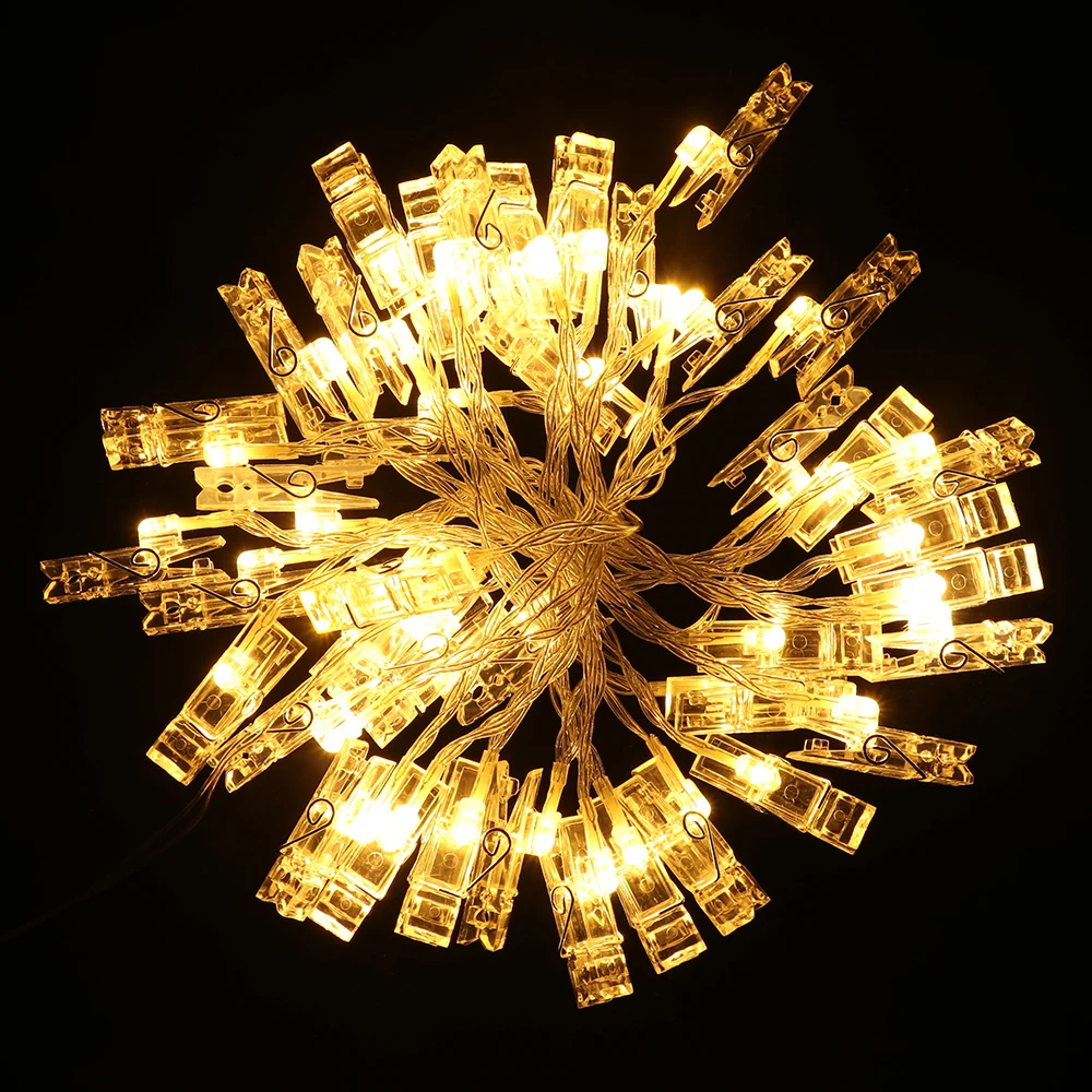 

1PC Photos Clips Peg Bright LED String Light 1.5m/3m/6m Card Picture Battery Power Garland Wedding Party Home Festival DIY Decor