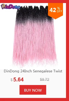 DinDong Ombre вязанная коробка косички для наращивания 24 дюйма Омбре высокотемпературное волокно синтетические плетеные волосы