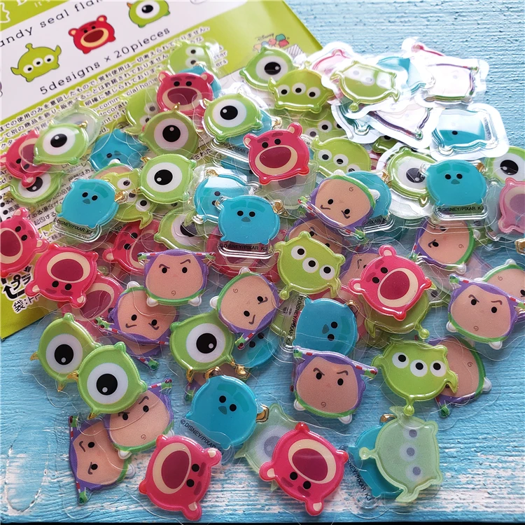 100 шт./лот Дисней маленькая Зерно Кристалл эпоксидная 3D наклейка TSUMTSUM микки игрушки для мальчиков