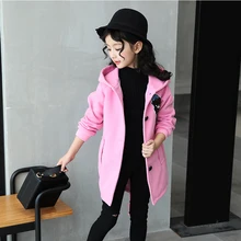 Korean Baby Girls Cute Cartoon Hooded Coats And Jackets Autumn Winter Long Sleeve Parkas Warm Casual Outerwear Kids Active Coat