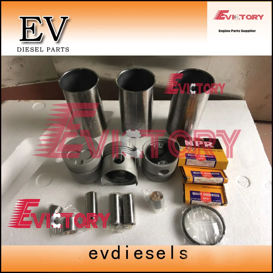 Rebuild kit For Isuzu 3AB1 piston + piston ring cylinder liner full