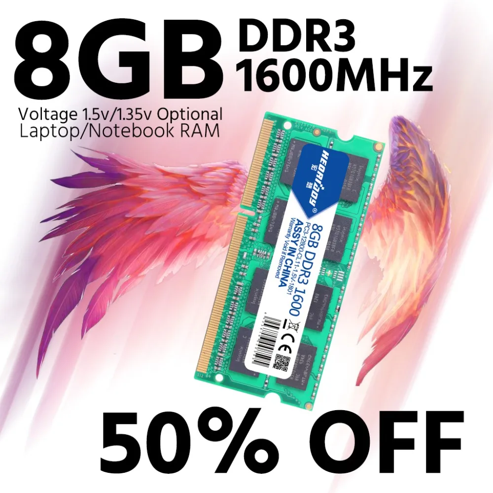 Heoriady DDR3 8 Гб 1600 ОЗУ для ноутбука МГц Sodimm Macbook ddr3l совместимый с ноутбуком ddr3 4 1333 Sdram
