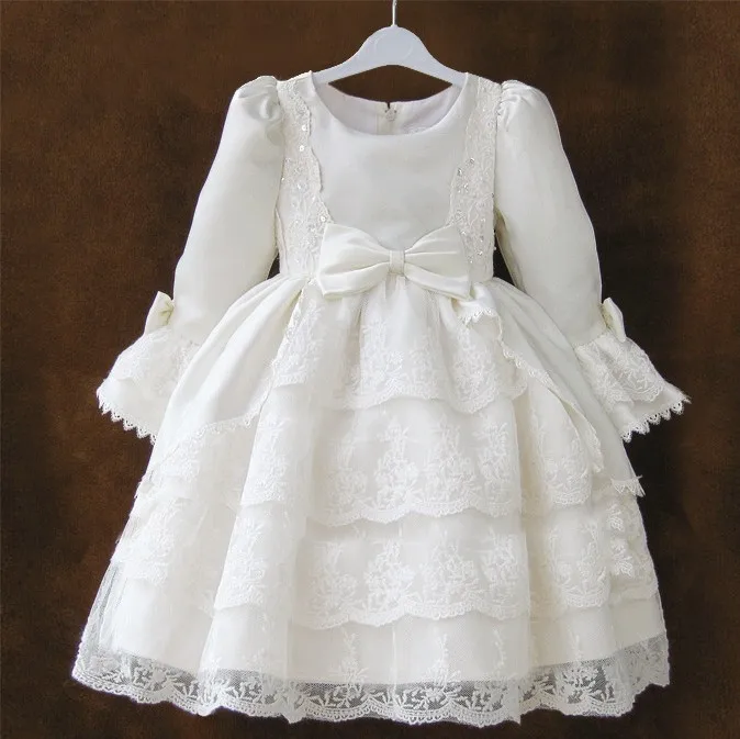 

Western Style Fancy Ball Formal Dress Girls White Dance Vestido For Girls 2 3 4 6 8 10 12 Years Old Girls Clothes KD-1436