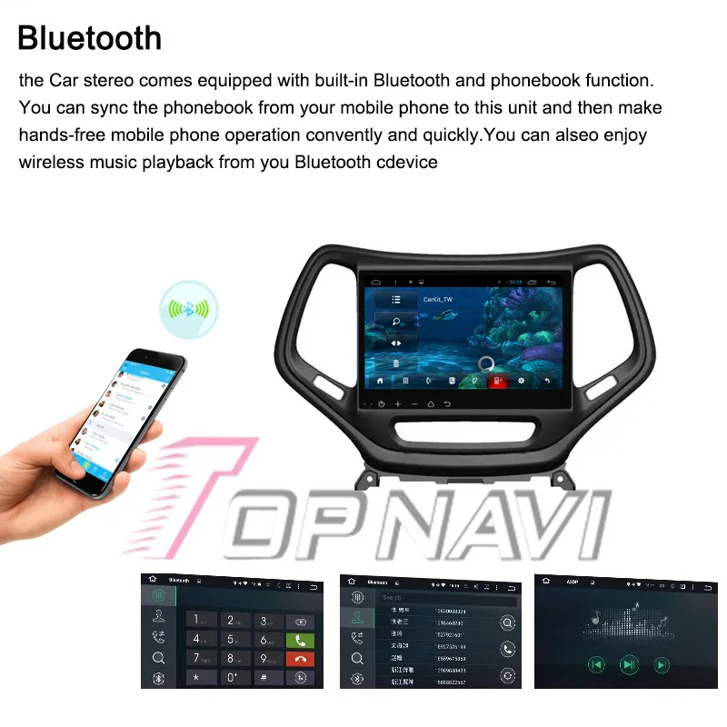 Cheap Topnavi 10.2" Quad Core Android 6.0 Car GPS Navigation for Cherokee Autoradio Multimedia Audio,NO DVD 21