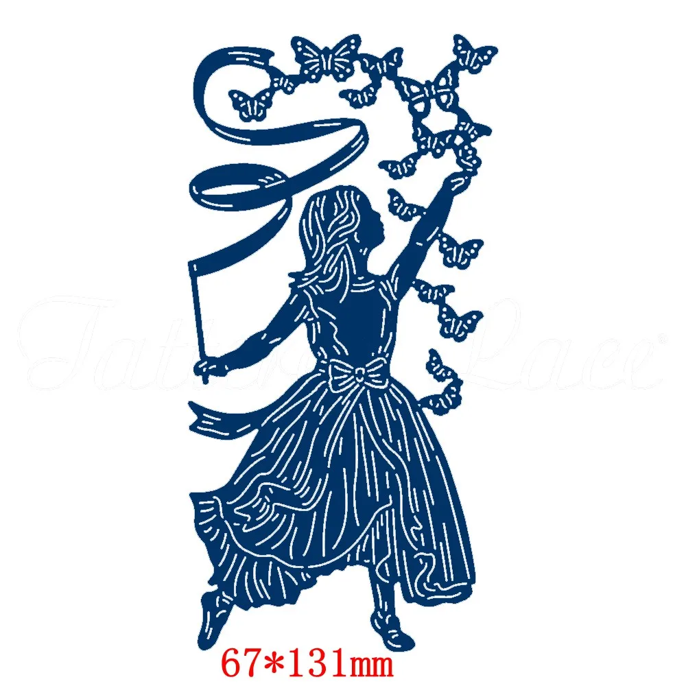 

Girl Ribbon Butterfly Metal Cutting Dies Stencils for DIY Scrapbooking Embossing Photo Album Decoration Paper Card Craft Die Cut