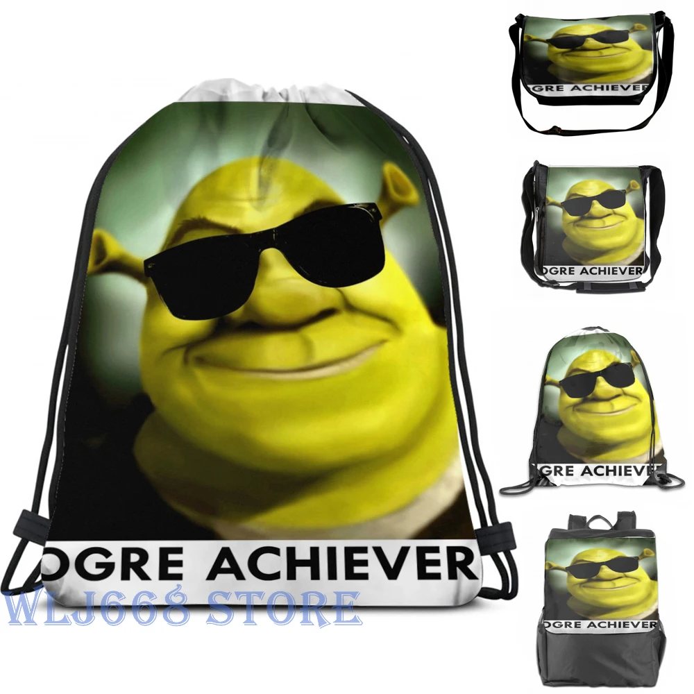 

Funny graphic print shoulder Bags women Shrek Ogre Achiever Single shoulder backpack travel for men Gym Bag