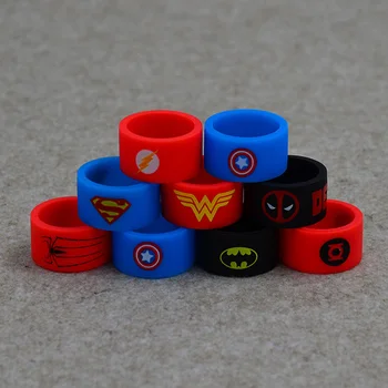 

10pcs Hollywood Hero serial Silicone vape band and silicone ring band decorative protection for mechanical box mod and E cig