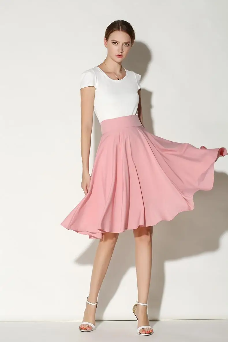 High Waist Petticoat Knee Length Vintage Skater Skirt | Uniqistic.com