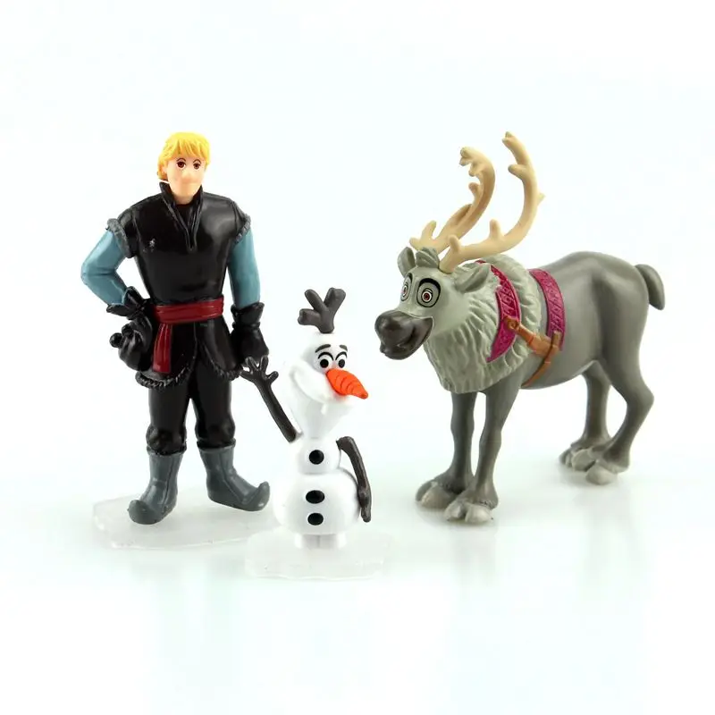 Disney Princess Toys 8Pcs/Set Frozen Elsa Anna Action Figure Kristoff Sven Olaf PVC Model Dolls Collection Birthday Gift Toys