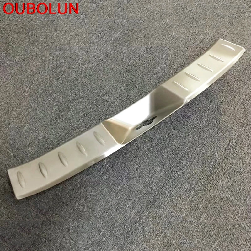 

OUBOLUN Auto Accessories Car Stainless Rear Bumper Inner Sill Plate Protector Cover Trim Sticker For Nissan Leaf 2017 2018 2019