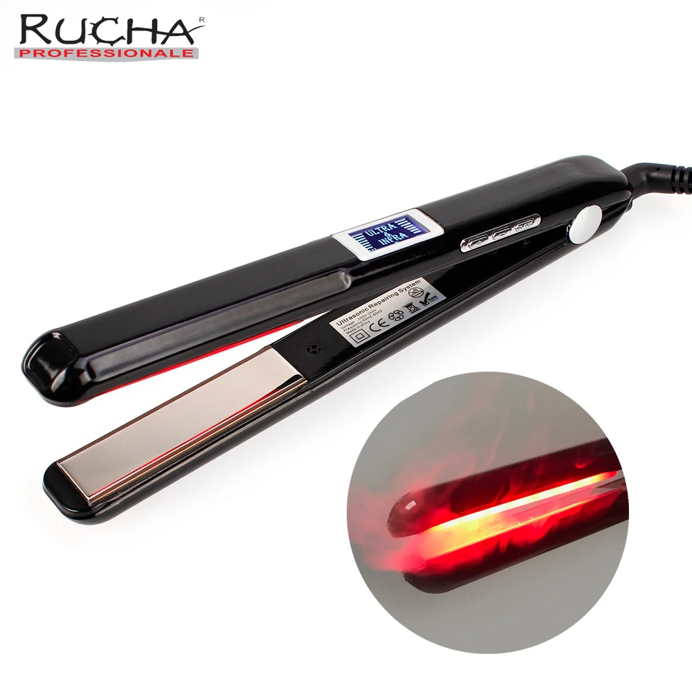 RUCHA Ultrasonic Infrared Hair Care Iron Recovers the Damaged Upgraded LCD Display Hair Treatment Styler Cold