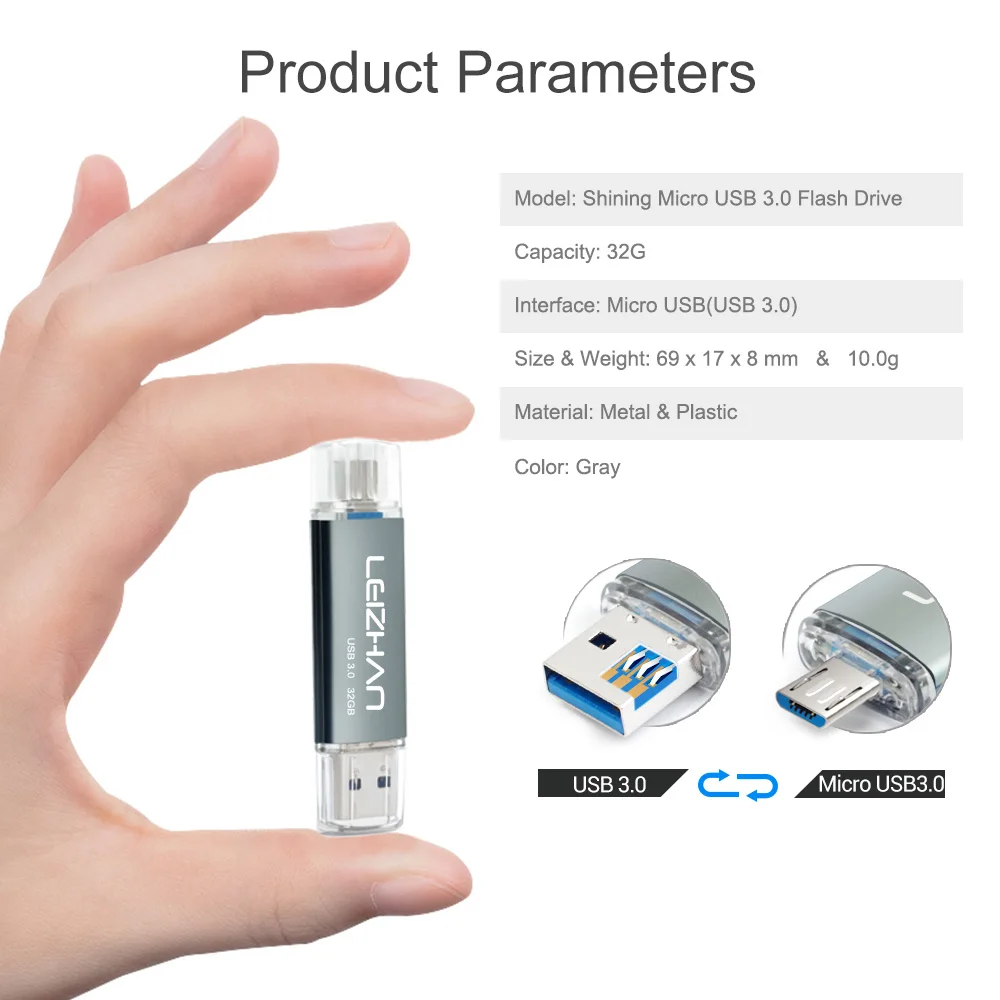 LEIZHAN 128 ГБ USB флэш накопитель 3 0 высокоскоростной Android телефон Memory Stick 64 Гб микро