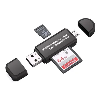 

new micro USB & Type C and USB 2 in 1 OTG high-speed USB2.0 card reader Universal OTG TF / SD for Android computer headers exte