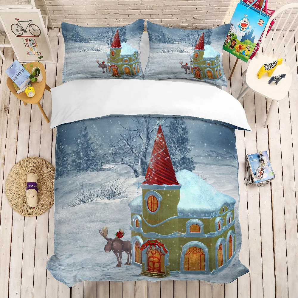 

3D print Bedding set nightmare deer nest in snow. girls'/friends'/ kids'/lovers' gifts/presents Duvet cover set