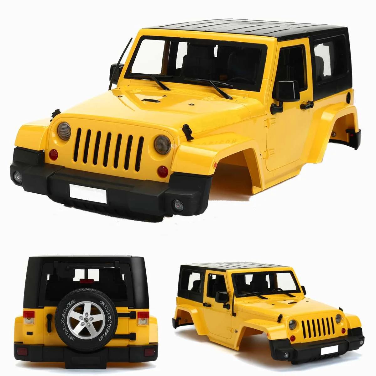 

1:10 RC Car Body Shell Rubicon 1/10 RC Crawler Car Axial SCX10 270mm Wheelbase Engine Cover Intake Grille Part