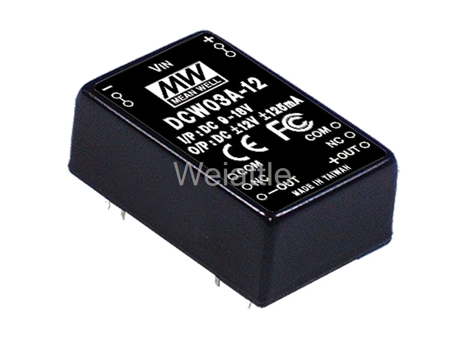 

MEAN WELL original DCW03C-12 12V 125mA meanwell DCW03 12V 3W DC-DC Regulated Dual Output Converter
