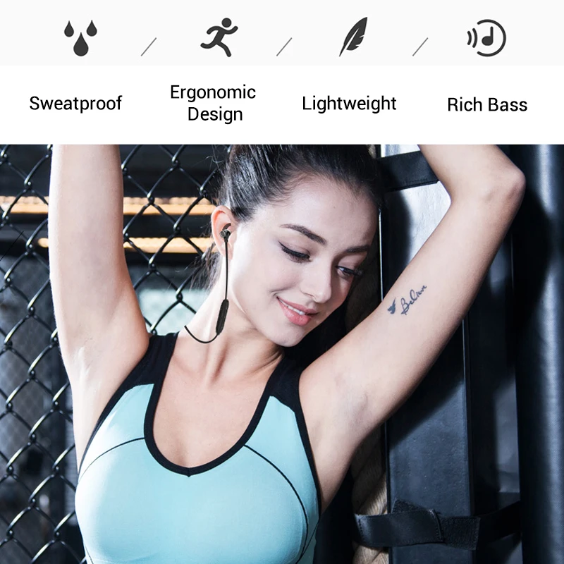 ROCKSPACE Sweatproof гарнитура Bluetooth 5,0 Беспроводная Громкая связь для наушники для спортзала In-Ear Магнитный дизайн fone de ouvido с микрофоном