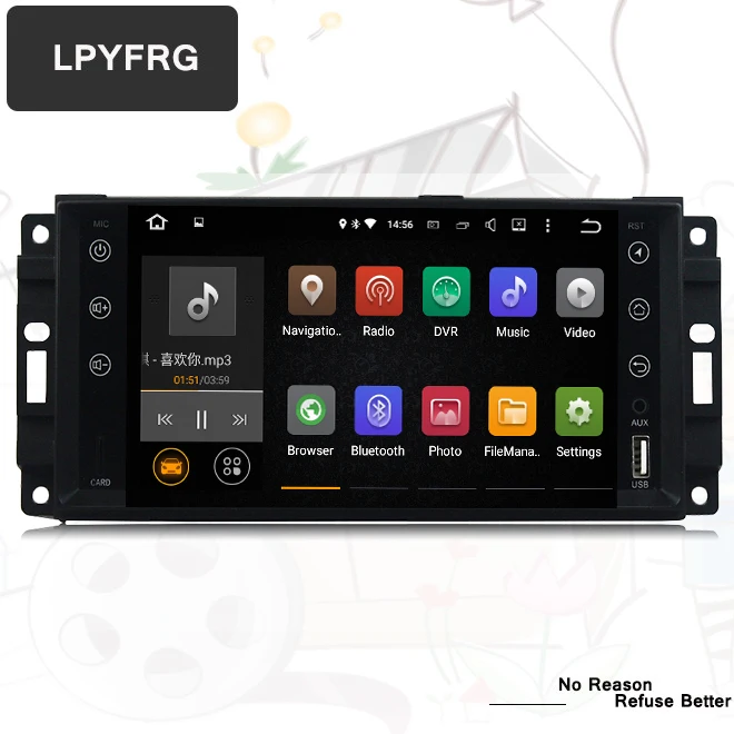 Sale 1 din Car Radio Android 9.0 Car DVD Player For jeep Grand Cherokee Chrysler 300c Compass/Dodge Chevrolet Epica Wrangle Head Unit 0