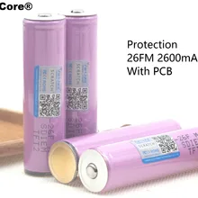 VaricoreProtected100% Фирменная новинка 18650 icr18650-26fm 2600 мА/ч, литий-ионный аккумулятор 3,7 vrechargeable Батарея withpcb для фонарик ЕЭС